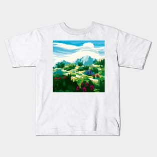 Colorful Mountain Landscape Kids T-Shirt